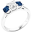 Picture of A beautiful Sapphire and diamond three stone ring in platinum