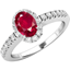 Picture of A beautiful Ruby and diamond cluster with shoulder stones in 18ct white gold