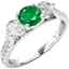 Picture of A luxurious emerald & diamond ring with shoulder stones in platinum