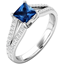 Picture of A stunning princess cut Sapphire and diamond ring in platinum