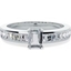 Picture of A breathtaking Emerald Cut diamond ring with shoulders in platinum