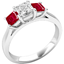 Picture of A beautiful Ruby and diamond three stone ring in platinum