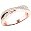 Picture of A 'cross-over' style diamond-set wedding/eternity ring in 18ct rose gold