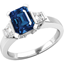 Picture of A stunning Sapphire & diamond 3 stone ring in platinum