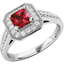 Picture of A stunning ruby and diamond cluster with shoulder stones in platinum
