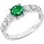 Picture of A stunning emerald ring with diamond shoulder stones in 18ct white gold