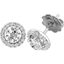 Picture of A stunning pair of Round Brilliant Cut diamond Halo earrings in 18ct white gold