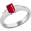 Picture of A stylish Ruby & Diamond five stone ring in platinum