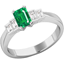 Picture of A stylish Emerald & Diamond five stone ring in platinum
