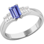 Picture of An exquisite Tanzanite & diamond ring in 18ct white gold