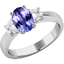 Picture of A stunning Tanzanite & diamond ring in platinum