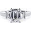 Picture of A stunning Emerald Cut diamond ring with shoulder stones in 18ct white gold