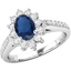 Picture of A classic sapphire & diamond cluster style ring in platinum