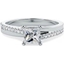 Picture of A delightful Princess Cut diamond ring with shoulder stones in platinum