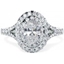 Picture of A luxurious Oval Cut double halo diamond ring with shoulder stones in platinum
