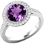 Picture of A stunning Amethyst and diamond halo design set in 18ct white gold