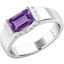 Picture of A Beautiful Amethyst and Diamond ring in 18ct white gold