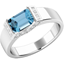 Picture of A stunning Aqua and Diamond ring in 18ct white gold