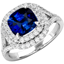 Picture of A sensational Ceylon Sapphire and diamond double halo cluster with shoulder stones in 18ct white gold