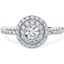 Picture of An exquisite Round Brilliant Cut diamond double halo cluster with shoulder stones in platinum