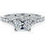 Picture of An exquisite Princess Cut diamond ring with shoulder stones in 18ct white gold