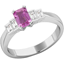 Picture of A stylish Pink Sapphire & Diamond five stone ring in 18ct white gold