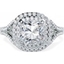 Picture of A sensational Cushion diamond double halo cluster with shoulder stones in platinum