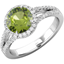 Picture of A gorgeous peridot & diamond halo cluster style ring in 18ct white gold