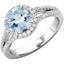 Picture of An amazing Aqua and diamond halo cluster set in platinum