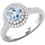 Picture of A remarkable Aqua and diamond double halo cluster in 18ct white gold