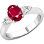 Picture of A timeless 3 stone Ruby & Diamond ring in platinum