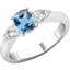 Picture of A timeless 3 stone Aqua & Diamond ring in 18ct white gold