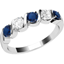 Picture of An elegant five stone sapphire & diamond eternity ring in platinum