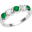 Picture of An elegant five stone emerald & diamond eternity ring in platinum