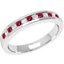 Picture of A classic Round Brilliant Cut ruby & diamond eternity ring in platinum