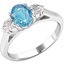 Picture of A timeless aqua & diamond 3 stone ring in 18ct white gold