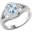 Picture of A stunning Aqua & diamond cluster style ring with shoulder stones in platinum