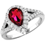 Picture of A sensational Ruby and diamond halo cluster with shoulder stones in 18ct white gold