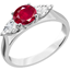 Picture of A classic ruby & diamond three stone ring in platinum