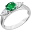 Picture of A classic emerald & diamond three stone ring in platinum