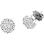 Picture of A striking pair of Round Brilliant Cut diamond Cluster earrings in 18ct white gold