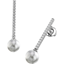 Picture of A timeless pair of Dark Silver Pearl and Round Brilliant Cut diamond drop earrings in 18ct white gold