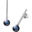 Picture of A beautiful pair of 9mm Black Pearl and Brilliant Cut diamond earrings in 18ct white gold