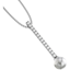 Picture of A breathtaking 9mm Dark Silver Pearl and Round Brilliant Cut diamond drop pendant in 18ct white gold