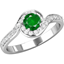 Picture of A stylish Round Emerald & Diamond Ring in 18ct white gold
