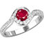 Picture of A stylish Round Brilliant Cut Ruby and Diamond Ring in 18ct white gold