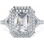 Picture of A stunning emerald cut diamond double halo set in 18ct white gold