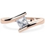 Picture of An elegant Princess Cut solitaire diamond ring in 18ct rose gold