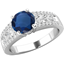 Picture of An elegant Round Cut sapphire & diamond ring in platinum