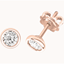 Picture of A stylish pair of Round Brilliant Cut diamond earrings in 18ct rose gold